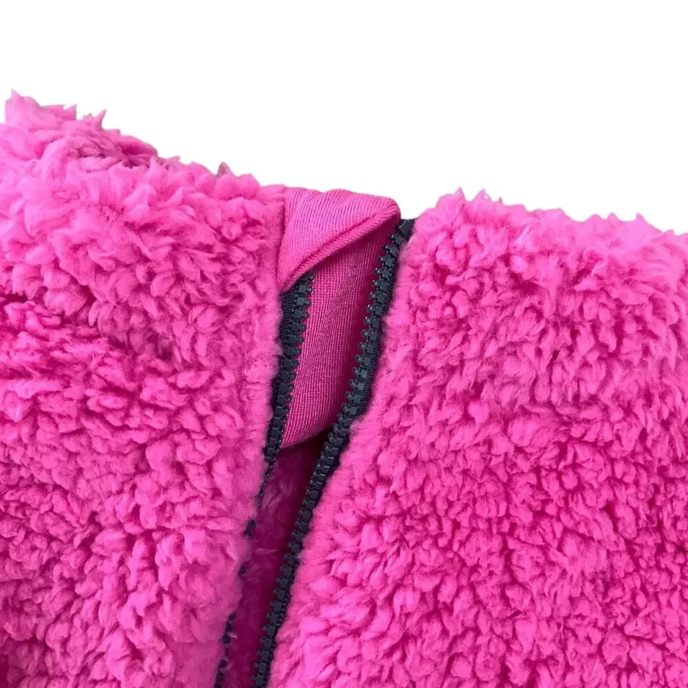 Splendid Girl's Jacket Fleece Zip Up Pink with Blue Hearts Size 4T